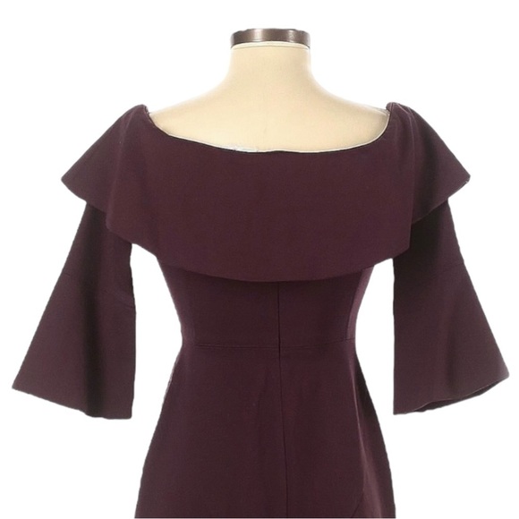 Babaton Ruffled Giovanni Off Shoulder Fitted Bodycon Dress 2 3/4 Sleeves Holiday - Picture 4 of 8